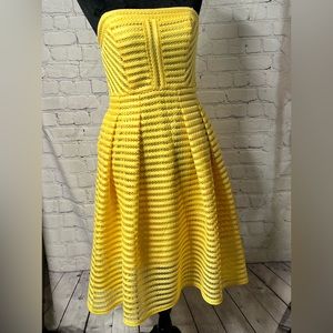 Womens yellow flare dress, never worn NWOT